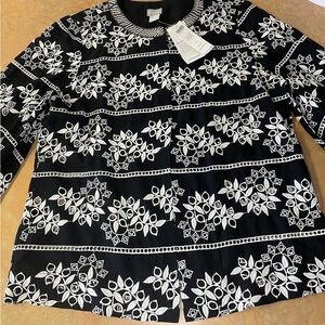 Chico's Black and White Patterned Blouse